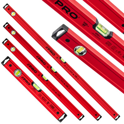 Zestaw Aluminiowych Poziomic PRO 40-120 cm – Wytrzymałe i Precyzyjne