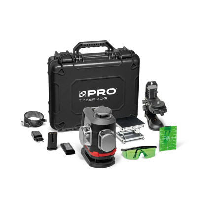 Laser płaszczyznowy 4x360° TYXER 4DG zielony w walizce transportowej