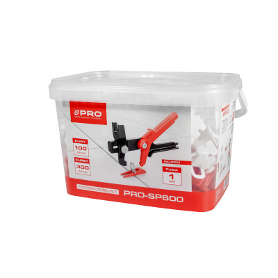 System poziomujący PRO-SP600 1 mm MIX 300 klipsów 100 klinów