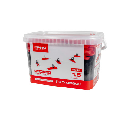 System poziomujący PRO-SP600 1,5 mm MIX 300 klipsów 100 klinów