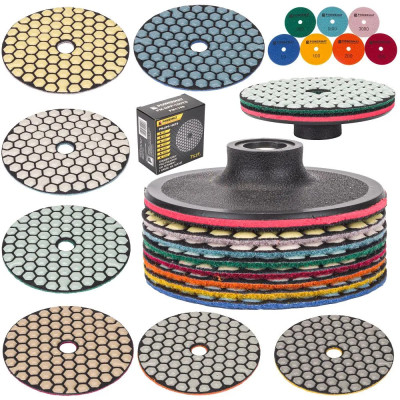 zestaw padów diamentowych do gresu na sucho 100 mm powermat