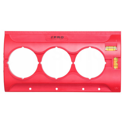 Szablon do puszek elektrycznych 68 mm z 2 libellami Poziomica PRO