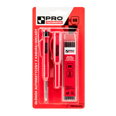 Ołówek automatyczny 2,8 mm HB z kaburą i wkładami grafitowymi