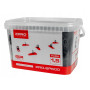 Duże wiadro 10L z zestawem 800 klipsów 1.5mm systemu poziomowania PRO SP600
